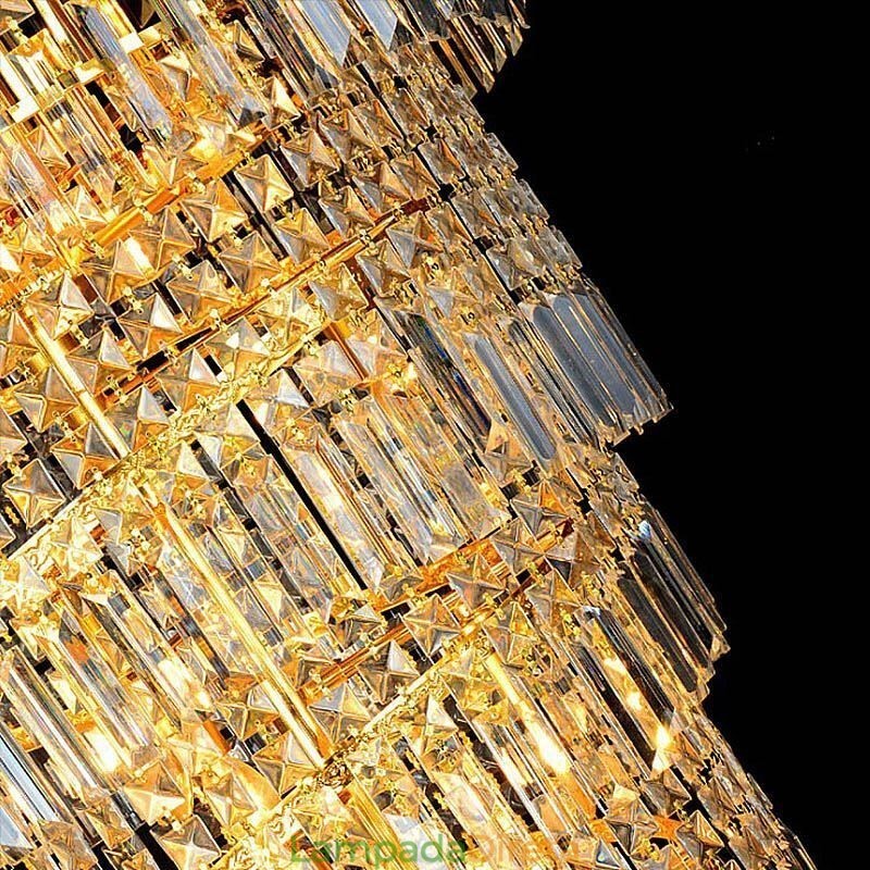 Elegante lustre de cristal império europeu luxo longo pingente