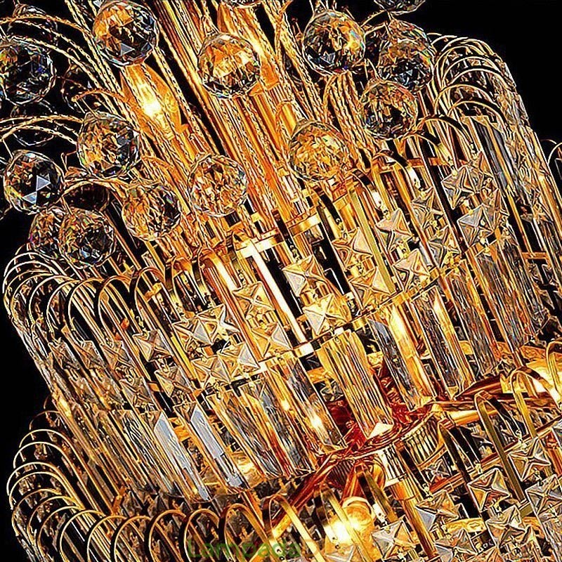 Elegante lustre de cristal império europeu luxo longo pingente
