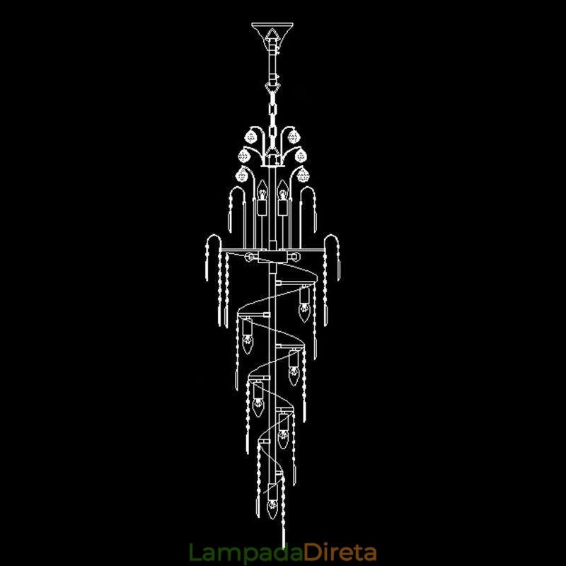 Elegante lustre de cristal império europeu luxo longo pingente