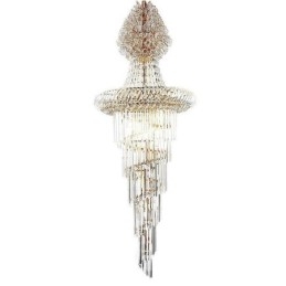 Lustre de cristal de luxo moderno europeu gracioso longo pingente duplex escada