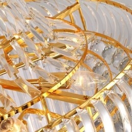 Lustre de cristal de luxo moderno europeu gracioso longo pingente duplex escada