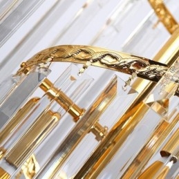 Lustre de cristal de luxo moderno europeu gracioso longo pingente duplex escada