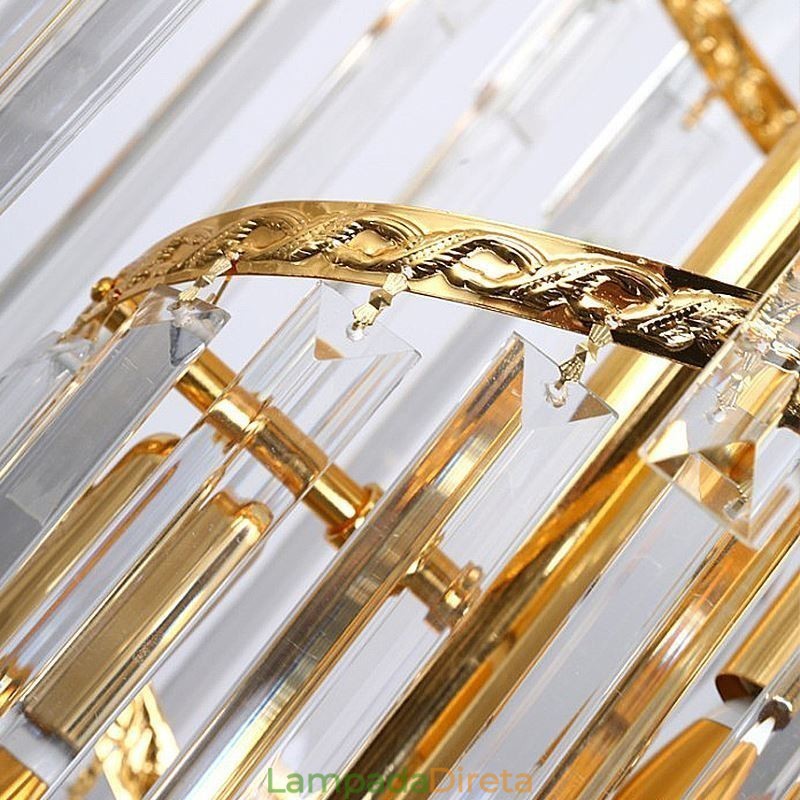 Lustre de cristal de luxo moderno europeu gracioso longo pingente duplex escada