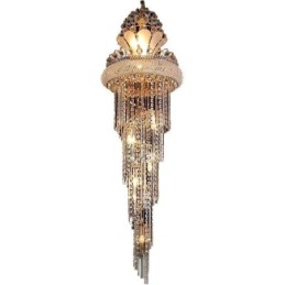 Lustre de cristal gracioso moderno simples longo pingente escada duplex