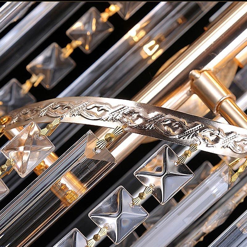 Lustre de cristal gracioso moderno simples longo pingente escada duplex