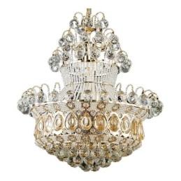 Lustre moderno de ouro império, luminária pendente de cristal simples