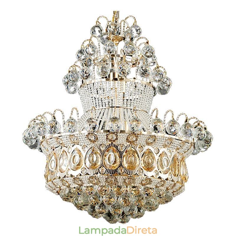 Lustre moderno de ouro império, luminária pendente de cristal simples