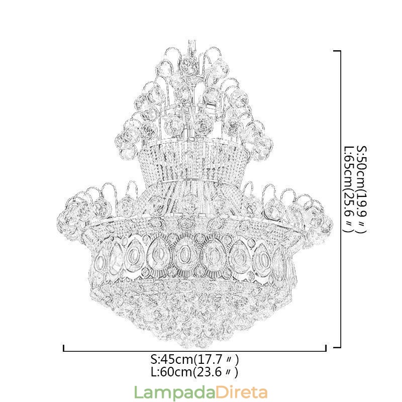 Lustre moderno de ouro império, luminária pendente de cristal simples
