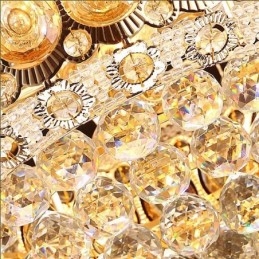 Lustre moderno de ouro império, luminária pendente de cristal simples