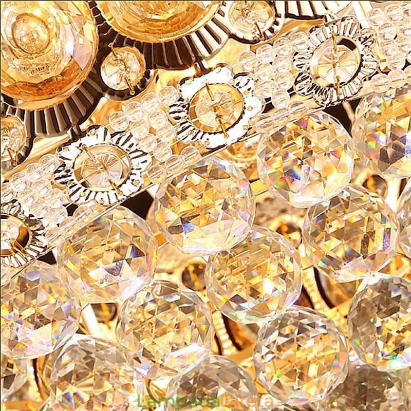 Lustre moderno de ouro império, luminária pendente de cristal simples