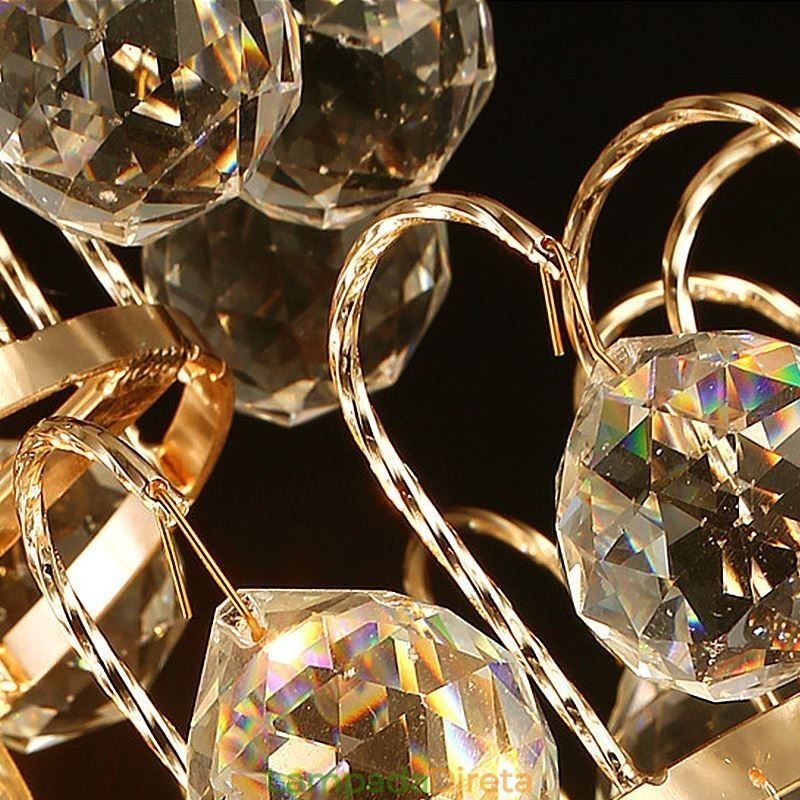 Lustre moderno de ouro império, luminária pendente de cristal simples