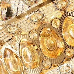 Lustre moderno de ouro império, luminária pendente de cristal simples