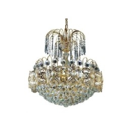 Lustre de cristal gracioso clássico cor dourada luz pendente