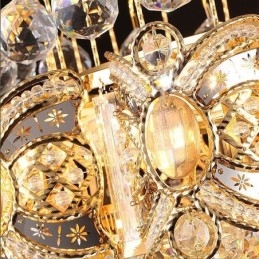 Lustre de cristal gracioso clássico cor dourada luz pendente