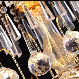 Lustre de cristal gracioso clássico cor dourada luz pendente