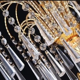 Lustre de cristal gracioso clássico cor dourada luz pendente