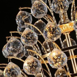 Lustre de Cristal Império Contemporâneo Luz Pingente Cor Dourada Lotus