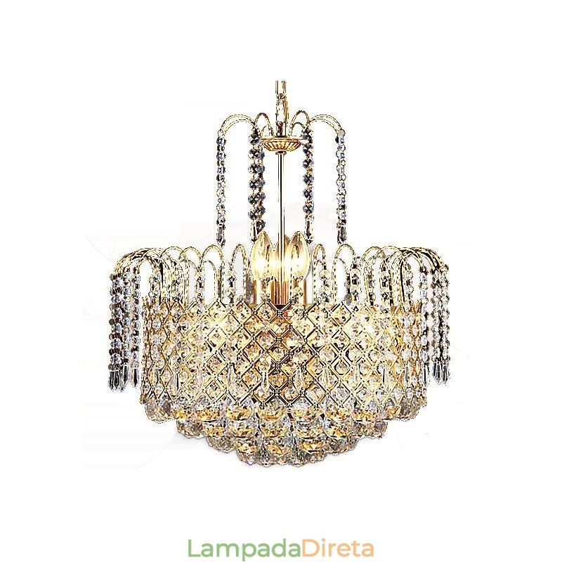 Lustre de cristal de luxo moderno e elegante luz pendente