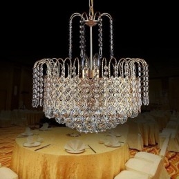 Lustre de cristal de luxo moderno e elegante luz pendente