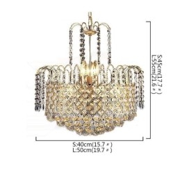 Lustre de cristal de luxo moderno e elegante luz pendente
