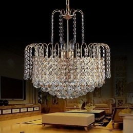 Lustre de cristal de luxo moderno e elegante luz pendente