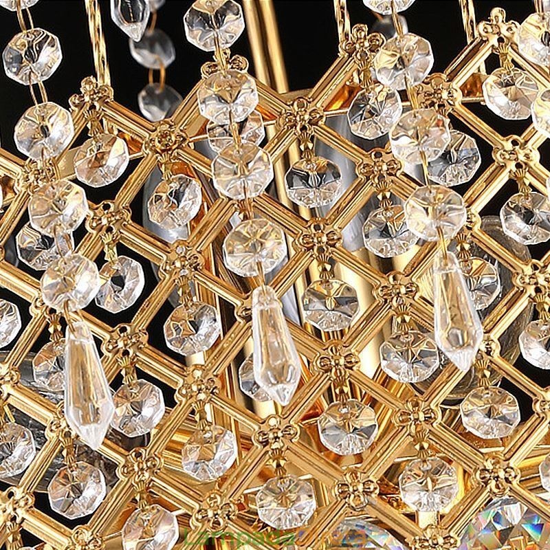 Lustre de cristal de luxo moderno e elegante luz pendente