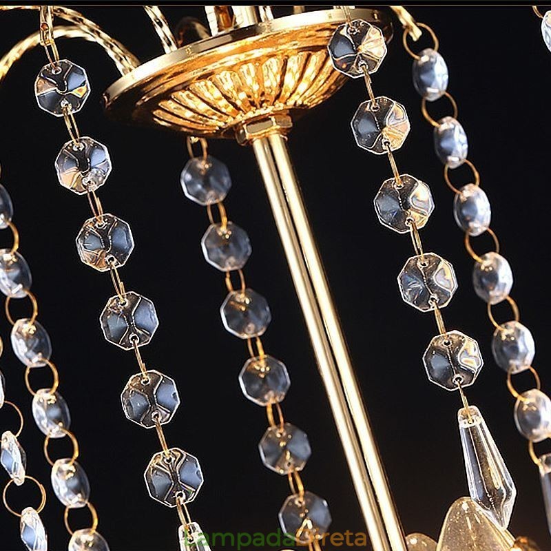 Lustre de cristal de luxo moderno e elegante luz pendente