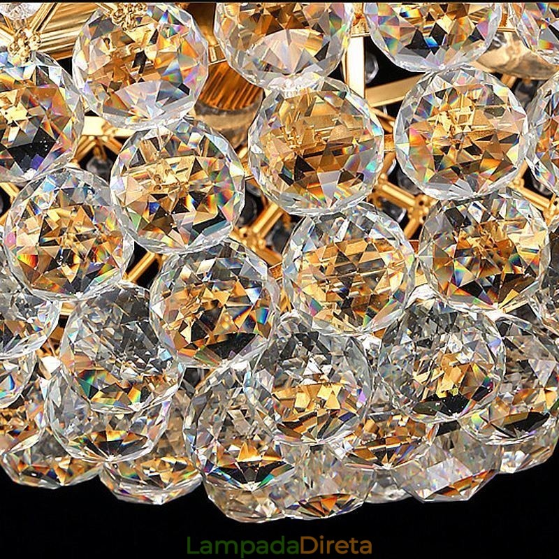 Lustre de cristal de luxo moderno e elegante luz pendente