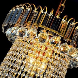 Elegante lustre de cristal europeu pendente luz longa lustre suspenso duplex escada