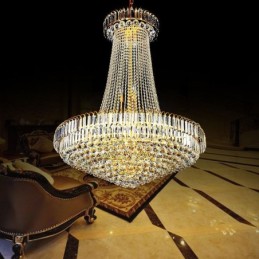 Elegante lustre de cristal europeu pendente luz longa lustre suspenso duplex escada
