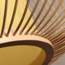 Luminária de teto redonda de bambu criativa semi embutida exclusiva para iluminação de varanda