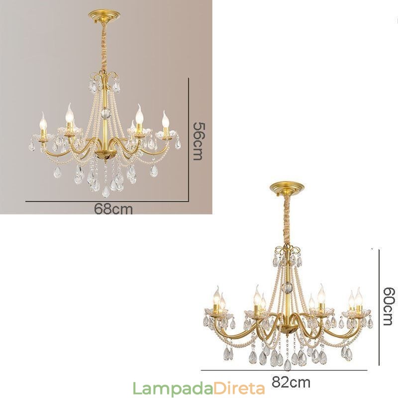 Luminária pendente de cristal americana estilo country, luminária de teto criativa com arte em ferro