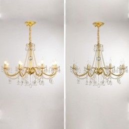 Luminária pendente de cristal americana estilo country, luminária de teto criativa com arte em ferro