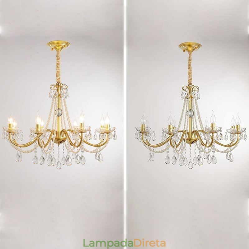 Luminária pendente de cristal americana estilo country, luminária de teto criativa com arte em ferro