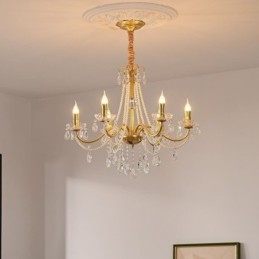 Luminária pendente de cristal americana estilo country, luminária de teto criativa com arte em ferro