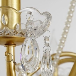 Luminária pendente de cristal americana estilo country, luminária de teto criativa com arte em ferro