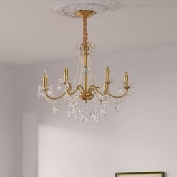 Luminária pendente de cristal americana estilo country, luminária de teto criativa com arte em ferro