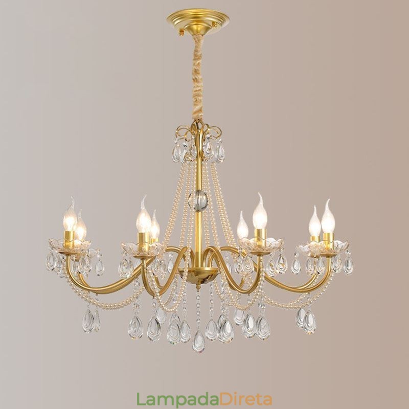 Luminária pendente de cristal americana estilo country, luminária de teto criativa com arte em ferro
