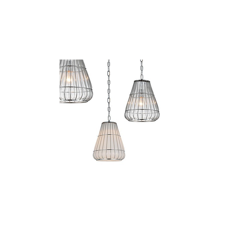 Lustre moderno contemporâneo de vidro cromado