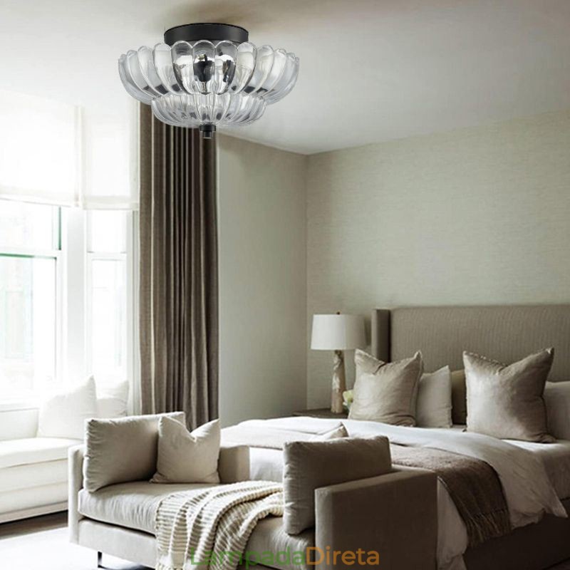 Luminária de teto moderna e simples com base de lótus embutida