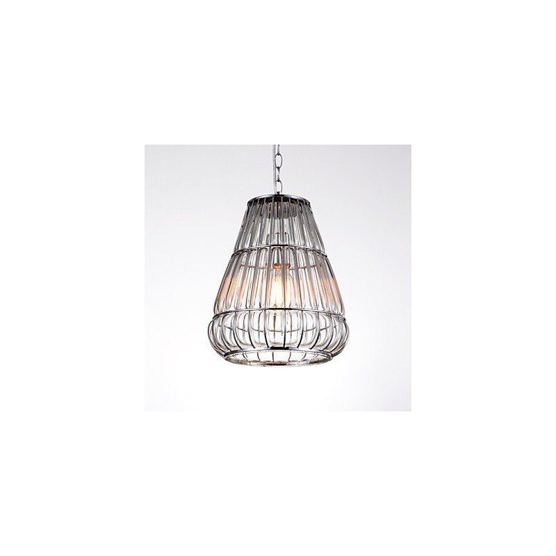 Lustre moderno contemporâneo de vidro cromado