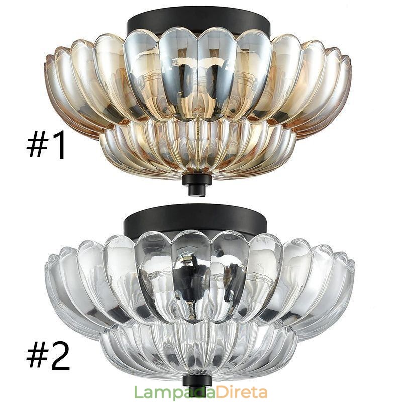 Luminária de teto moderna e simples com base de lótus embutida