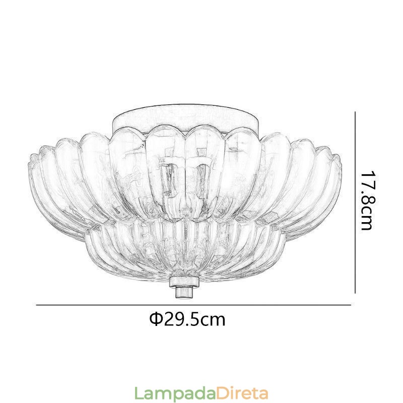 Luminária de teto moderna e simples com base de lótus embutida