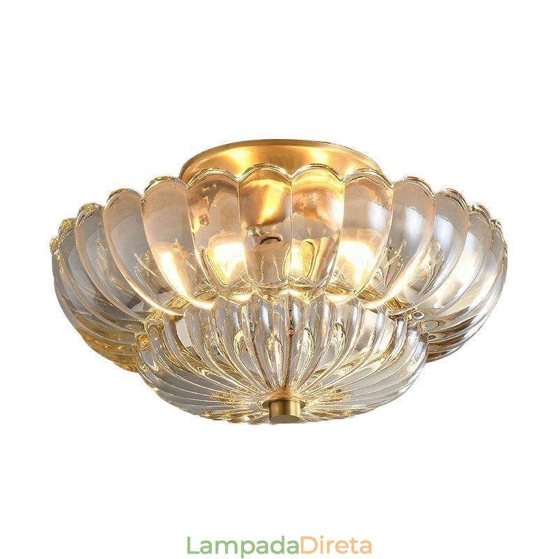 Luminária de teto moderna com base de lótus embutida