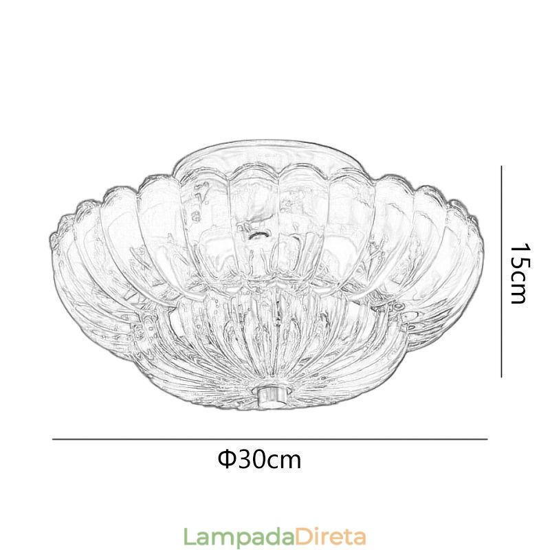Luminária de teto moderna com base de lótus embutida