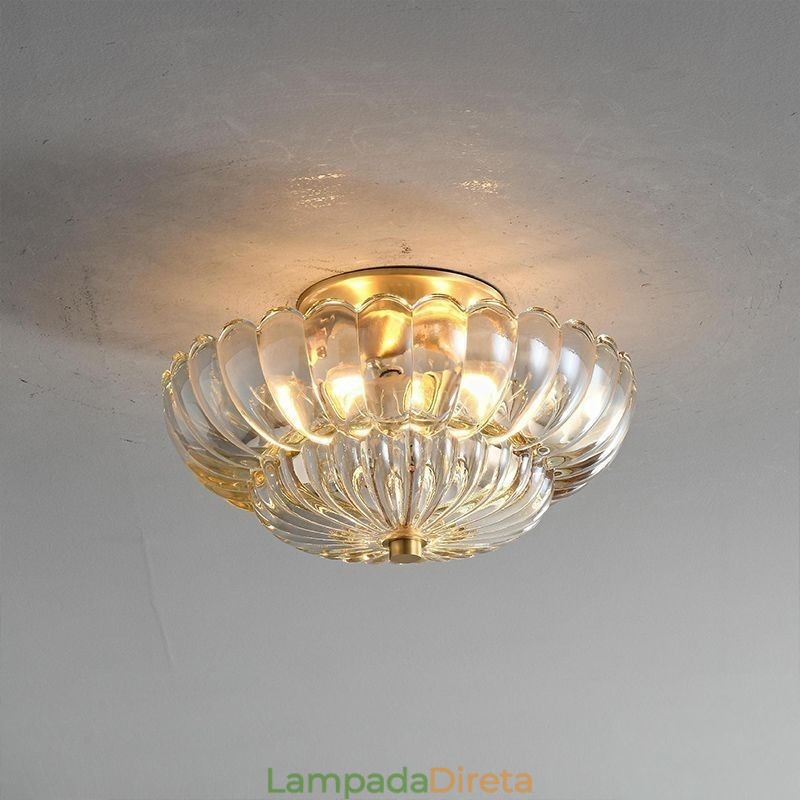 Luminária de teto moderna com base de lótus embutida