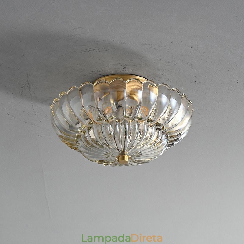 Luminária de teto moderna com base de lótus embutida