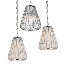 Lustre moderno contemporâneo de vidro cromado