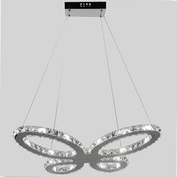 Lustre moderno contemporâneo de metal cromado