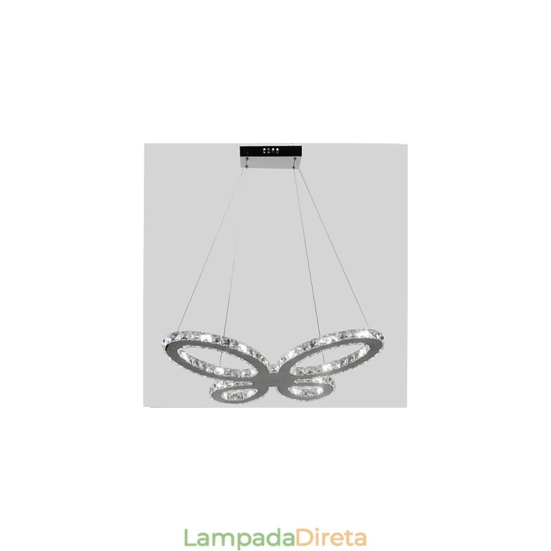 Lustre moderno contemporâneo de metal cromado